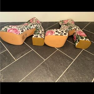 AKIRA Floral and Animal Print Heeled Boots